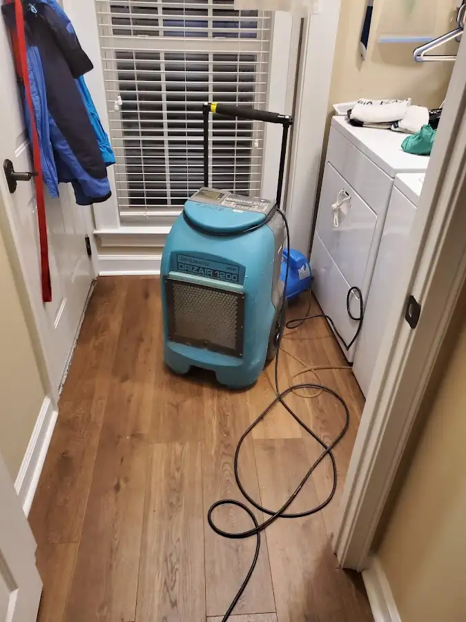 Commercial dehumidifier deployed for Flood Damage Cleanup in Thompson